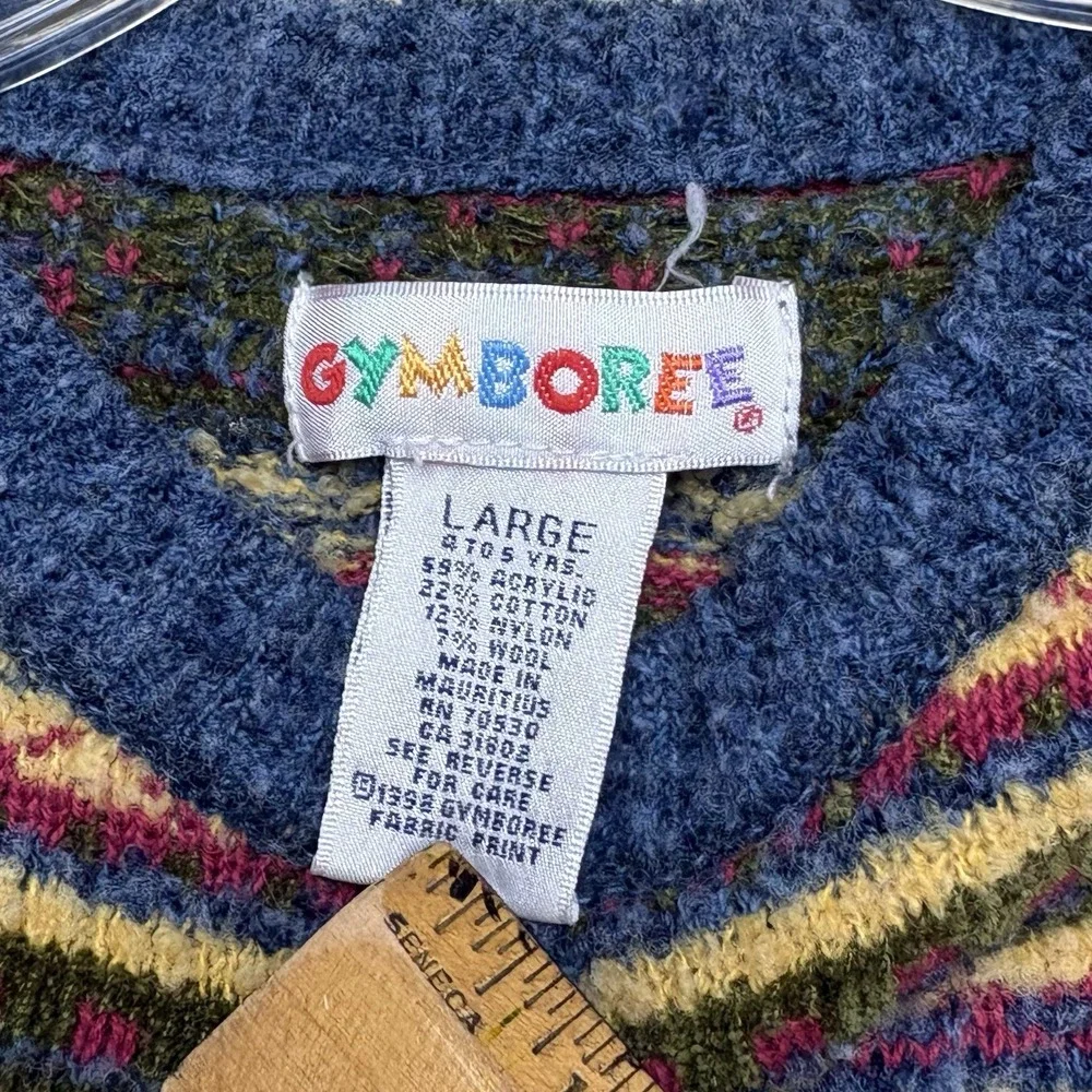 VTG Gymboree Rainbow Tag Striped Fair Isle Sweater Multicolor 90s L 4-5 Years